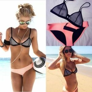 TRIANGL black mesh with white backing bikini top